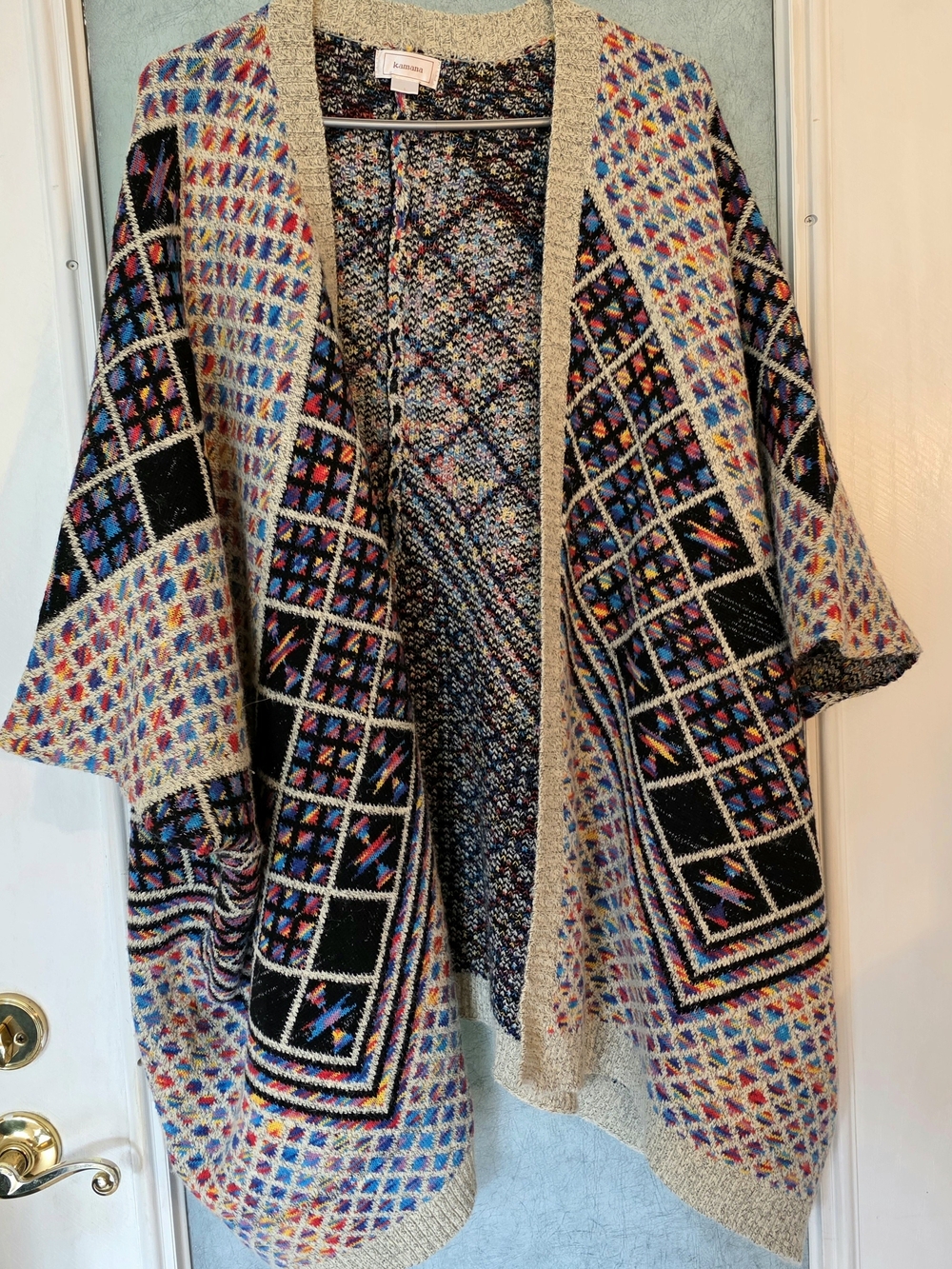 Kamana Rainbow Aztec Batwing Cardigan